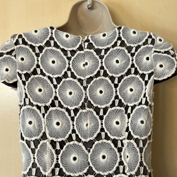 Suzi Chin for Maggie Boutique cream lace over brown long dress size 2P - Picture 7 of 11